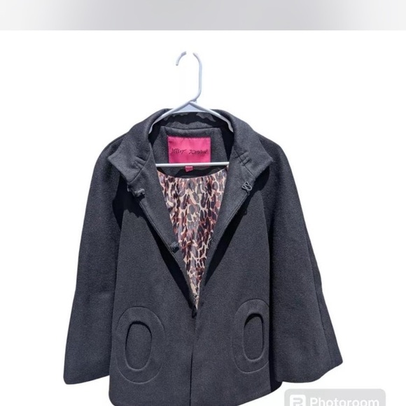 Betsey Johnson black mod vibe’s coat L - Picture 2 of 6